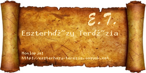 Eszterházy Terézia névjegykártya